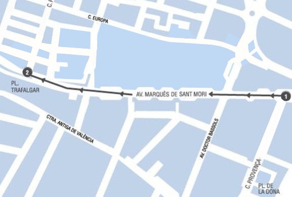 Mapa del correfoc infantil de Llefià